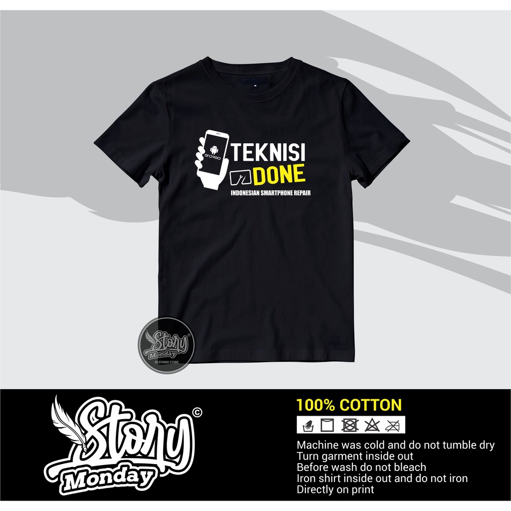 T-SHIRT BAJU KAOS TEKNISI DONE / KAOS SERVIS HP / TEKNISI ANDROID