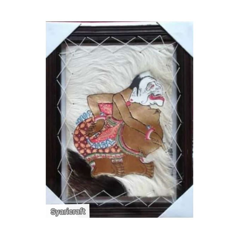 LUKISAN WAYANG SEMAR DARI KULIT KAMBING ASLI 45X35