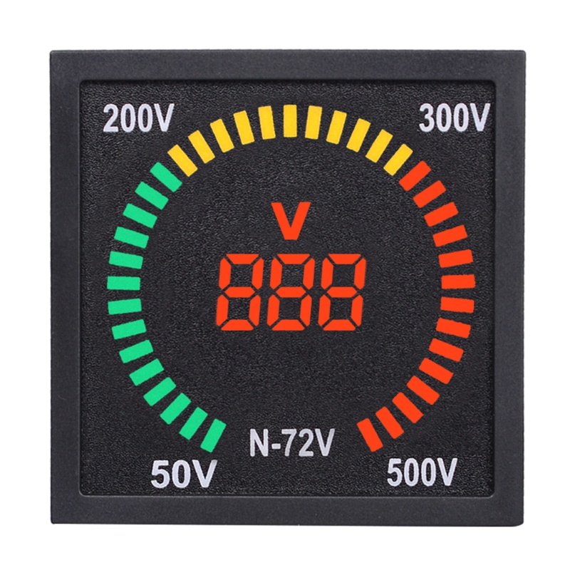 Btsg 72mm Panel LED Display Voltage Meter 68mm Ukuran Lubang Voltmeter 110V 220V Indikator Tegangan Digital 50V Ke 500V Acces