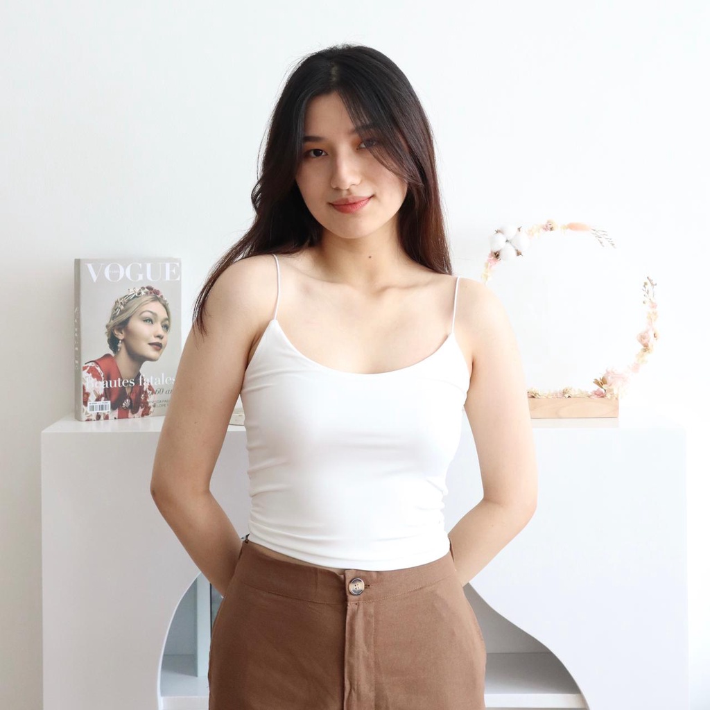 MSMO Spageti Tank Top Tali / Top Wanita-Broken White