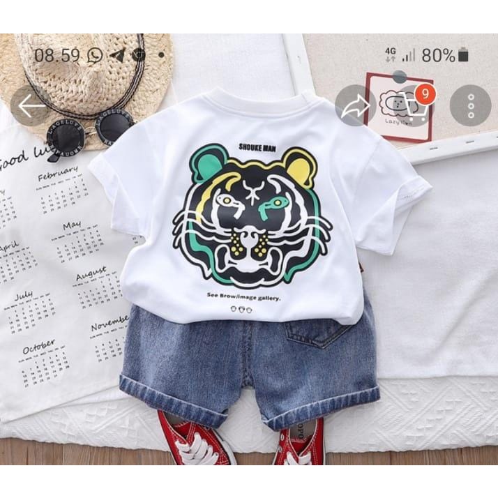 PAKAIAN ANAK/SETELAN ANAK TERBARU BABYTIGER UNTUK 1-5 TAHUN celana denim