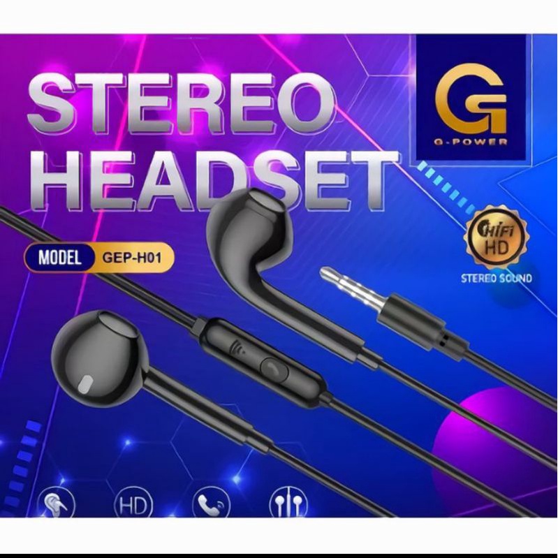 HF HANSFREE HEADPHONE G POWER GRP H01 STEREO