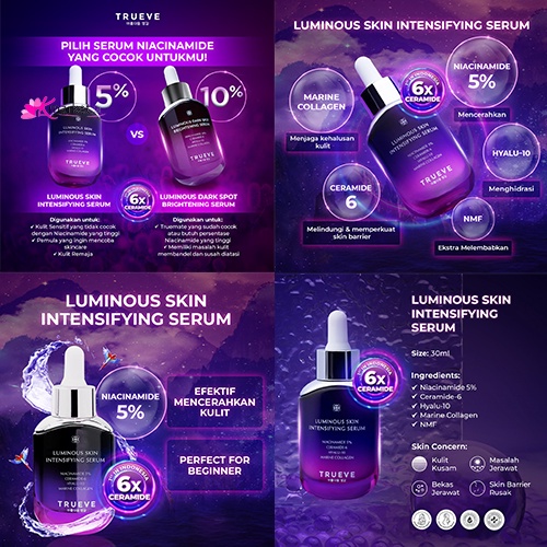 [BPOM] TRUEVE - Luminous Dark Spot | Acne Care | Ultimate Drops of Brightening | Ultimate Youth Activating | Luminous skin intensifying serum 30 ml