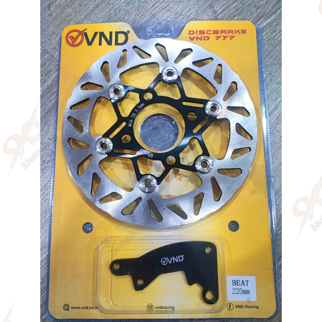 VND Piringan Cakram Disc Brake Model PSM Diameter 220 mm Floating Vario Beat Scoopy FI ESP Dapat Braket Cakram Depan Floating Kembang Lubang 4 Honda