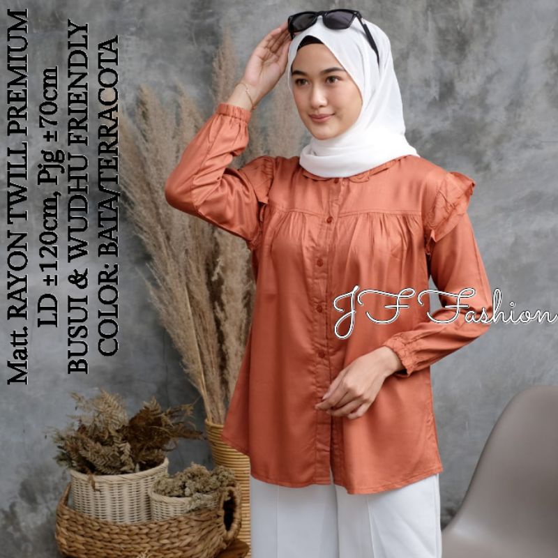 Blouse LD±120cm (XXL) RAYON TWILL PREMIUM //JF5055-Teracota,RempelTWILL