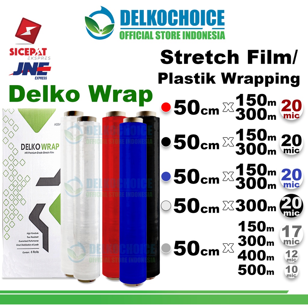 

Plastik Wraping Stretch Film 50cm DELKOWRAP Pembungkus PREMIUM KARGO / DUS