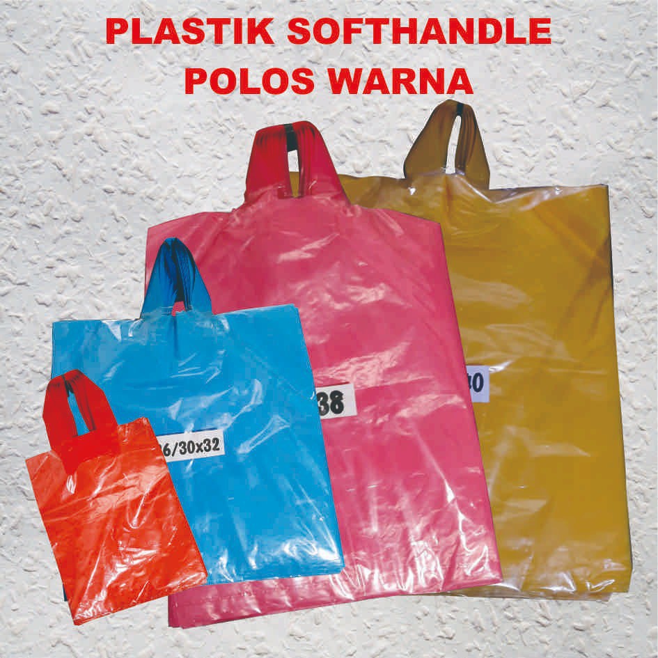 Tas Softhandle murah uk. 15x22 isi 50pcs/Plastik Packing warna/Shopping bag warna/Tas souvenir warna