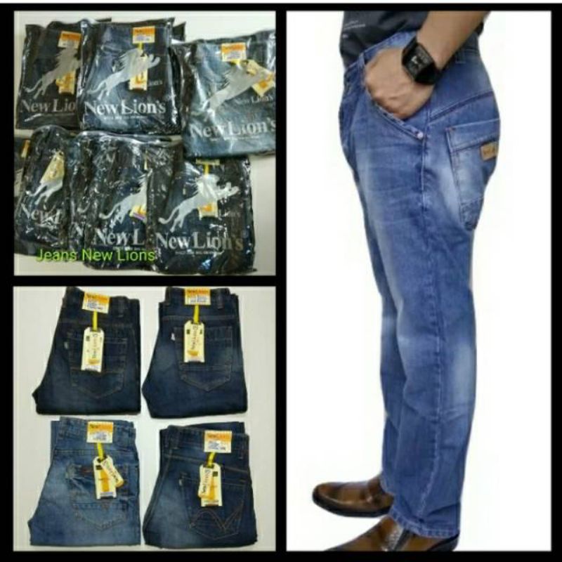 Celana Panjang Pria Dewasa Model Standar Merk New Lions Original Distro Model Jeans 27 32 33 38