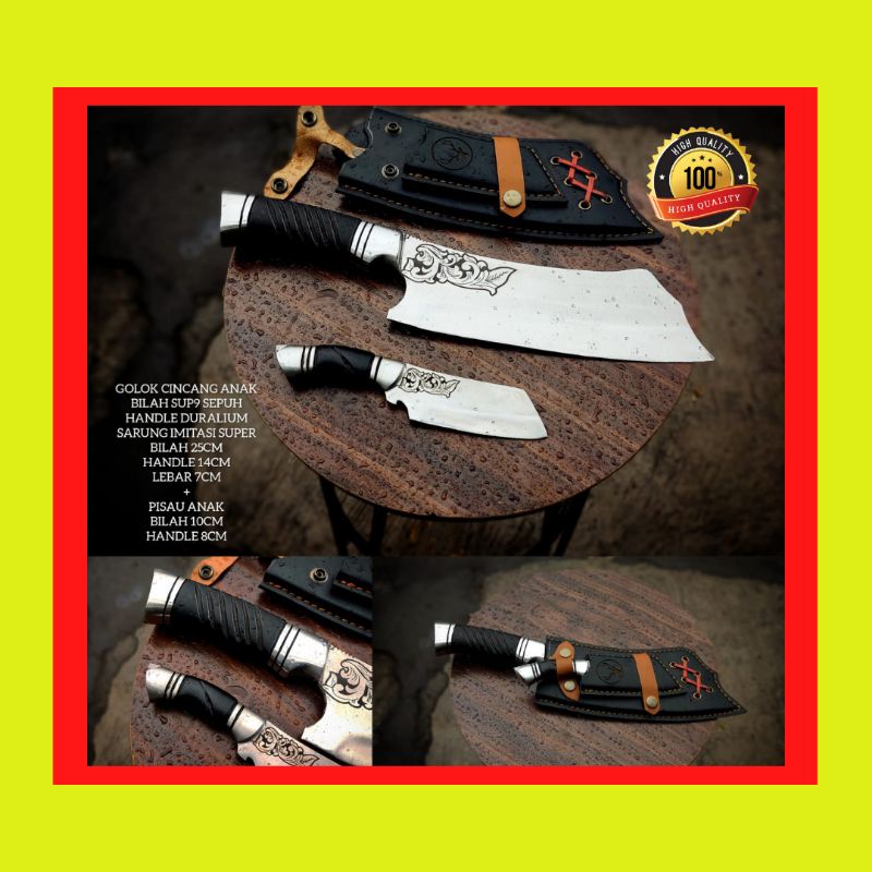 PISAU SEMBELIH/CINCANG DAGING BILAH SUP9 SEPUH SUPER TAJAM