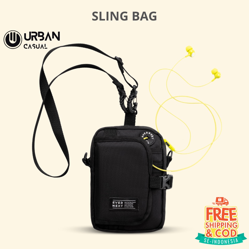 Sling Bag Tas Selempang Pria Kasual Outdoor Kekinian Tas Bahu Cowok Model Terbaru Trendi Sling Phone Ada Slot Earphone Premium Alvin