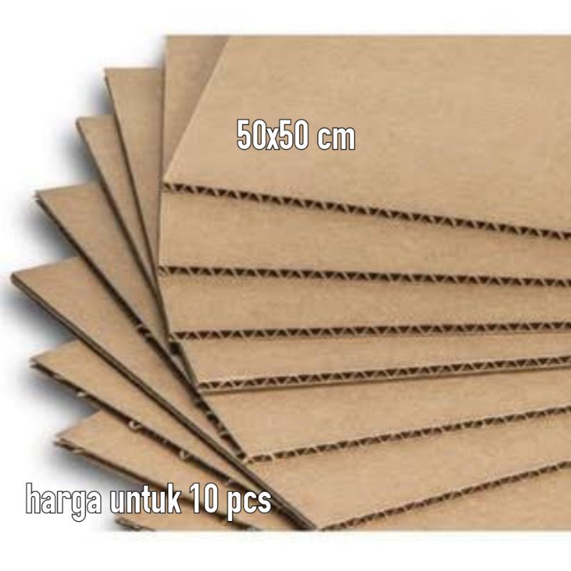 

Kardus Karton 10 pcs Lembaran Single Wall Corrugated 50x50 cm