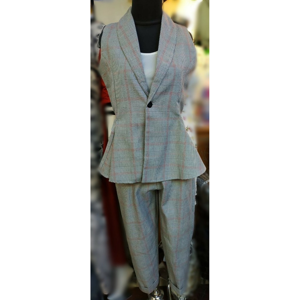 SETELAN BLAZER ZARA KOTAK