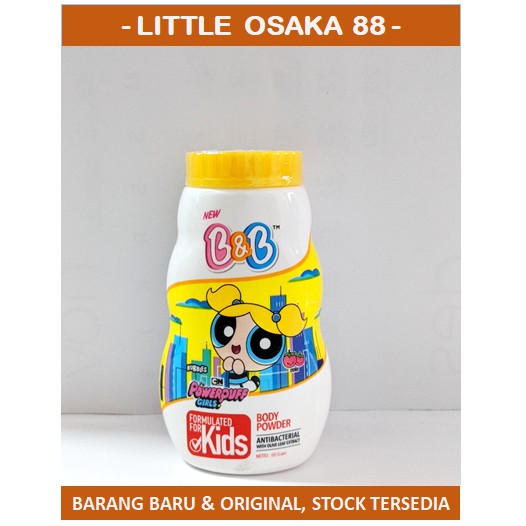 B&amp;B Kids Bedak Body Powder 60 gr Kuning Merah Hijau