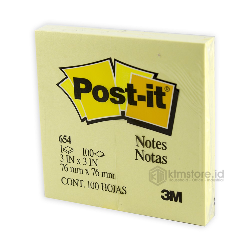 Post It 3M Warna Memo Stick 654 Kuning