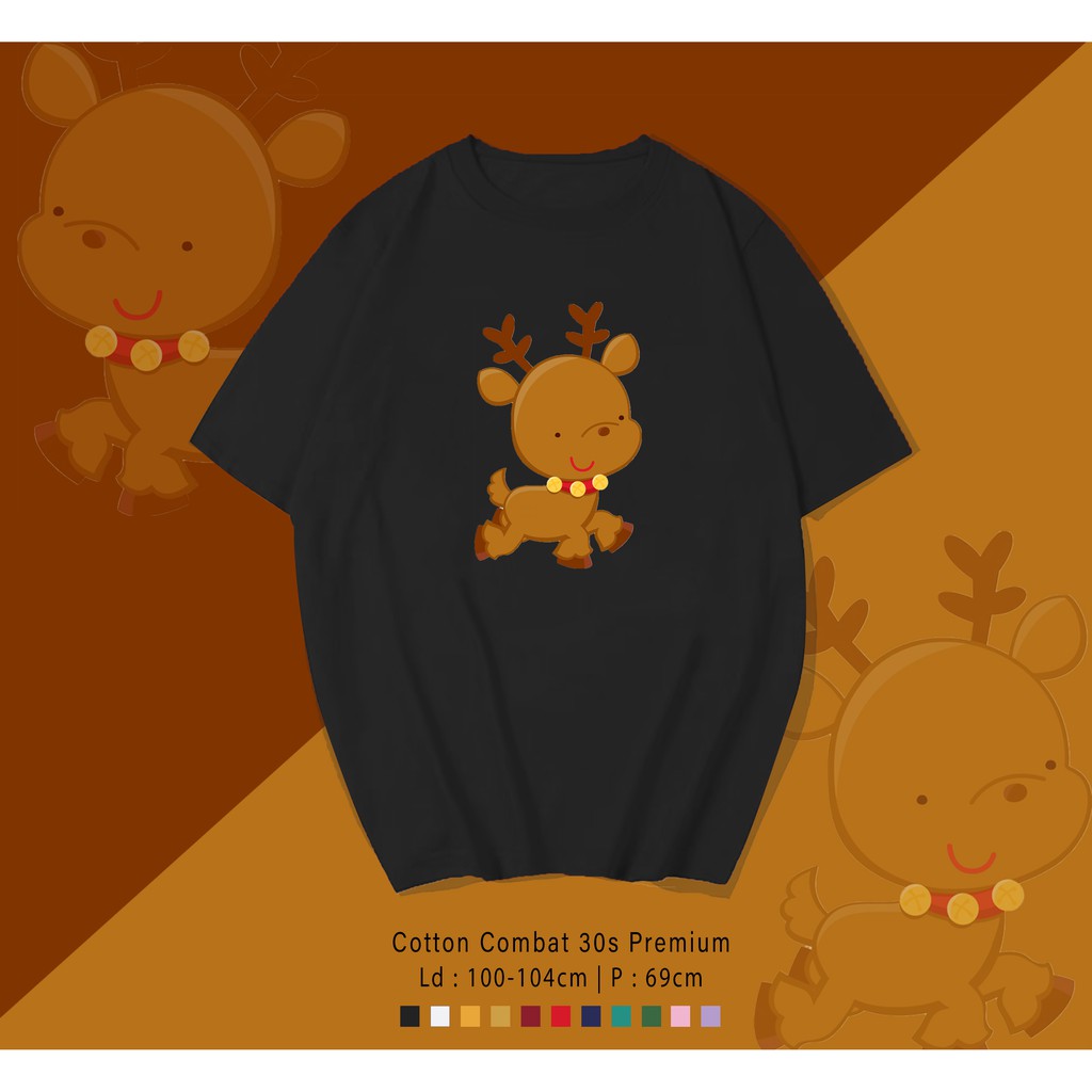 RUSA CUTE  / TERMURAH BAJU KAOS KATUN WANITA/ PRIA UNISEX LENGAN PENDEK / TUMBLR TEE /  OVERSIZE