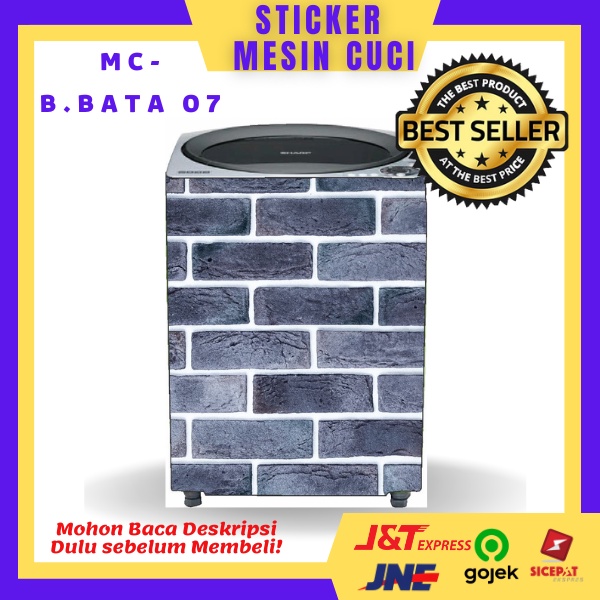 STIKER MESIN CUCI MOTIF BATU BATA 1 TABUNG 2 TABUNG  / STIKER MESIN CUCI MURAH / STIKER PRINTING / S