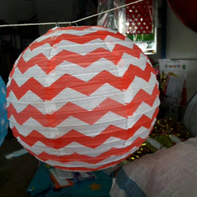 LAMPION GANTUNG MOTIF ZIG--ZAG