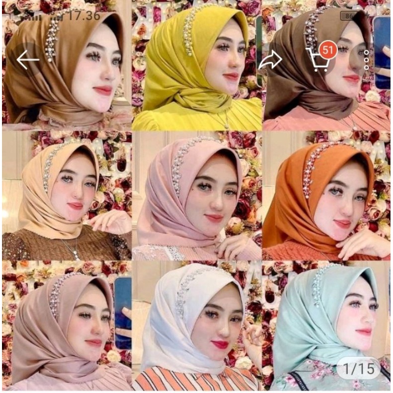 JILBAB SEGI 4 PAYET BANDO MUTIARA