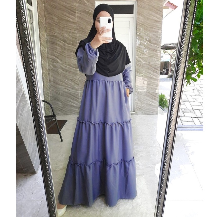 Gamis Susun SERI 2/ Dress Susun Ity Crepe 46 Basicc Susun Rempel