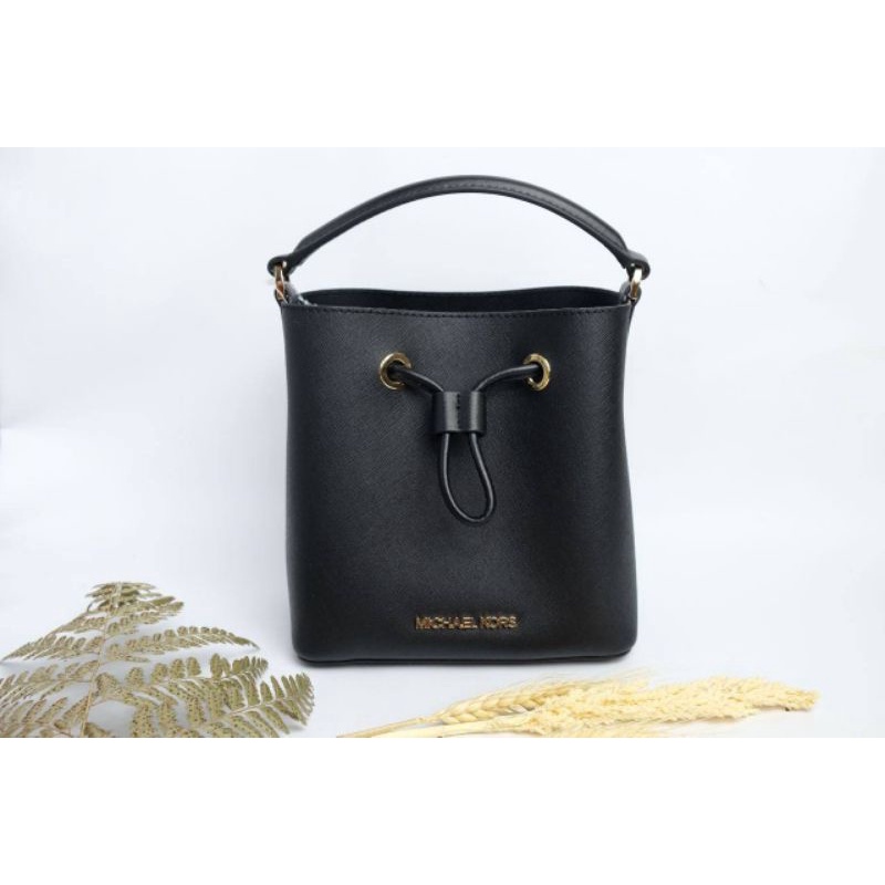 Authentic MK SURI SMALL BUCKET BLACK GHW