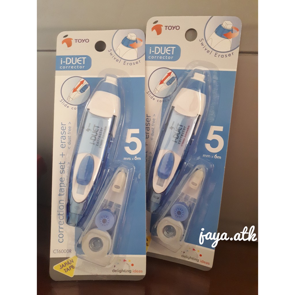 Correction tape + refill + eraser 5mm x 6m i-Duet Toyo TIPEX KERTAS SET REFILL + PENGHAPUS CT6000R