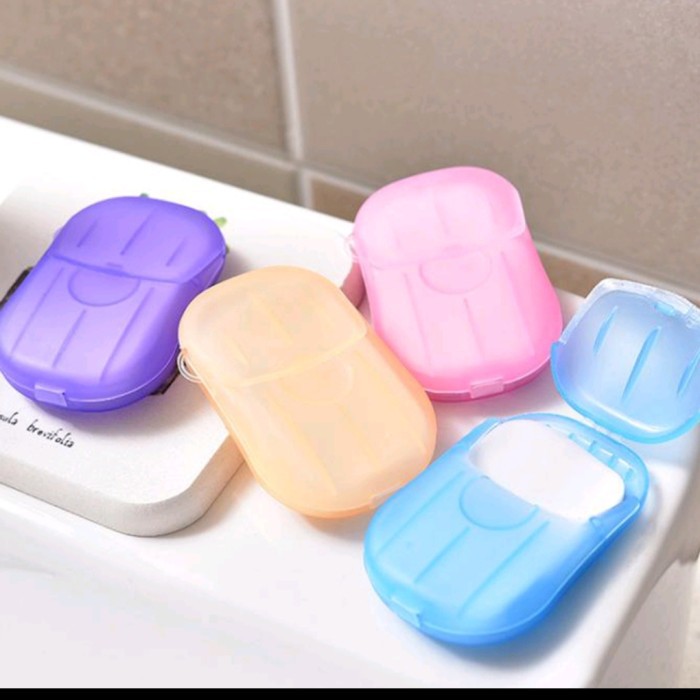 sabun kertas cuci tangan praktis Travelling paper hand soap alat kebersihan bakteri virus healthy on
