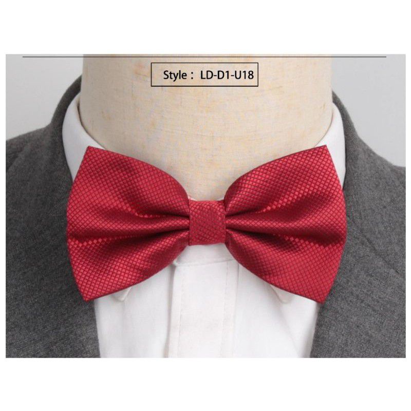 Dasi Kupu Kupu Dewasa Warna Merah Maroon Motif Bintik Halus
