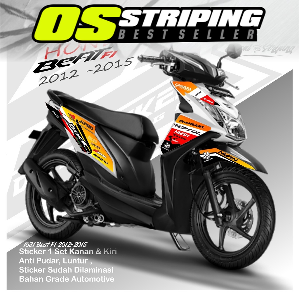 1631 Sticker Striping Motor BEAT FI TAHUN 2012-2015 List Variasi Repsol Keren