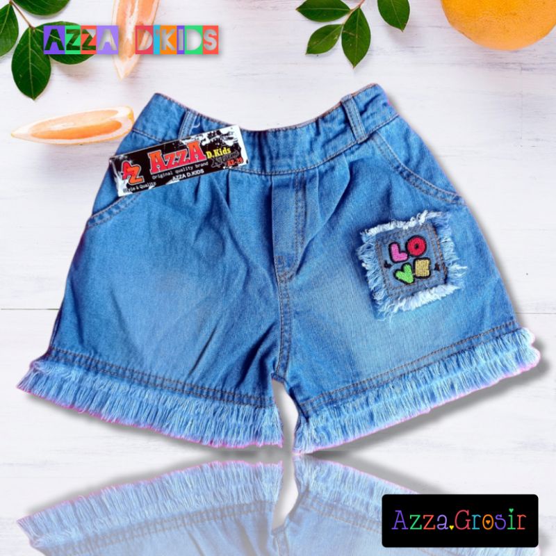 JENS HOTPANTS ANAK PEREMPUAN -CELANA  PENDEK JEANS ANAK RAWIS SUSUN 2-5 TAHUN