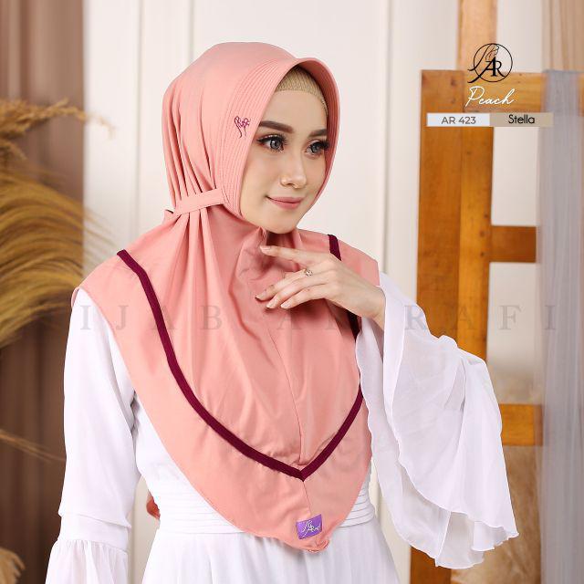 Hijab Ar Rafi AR 423 hijab instan new arrival || INAYAHHIJAB-Peach