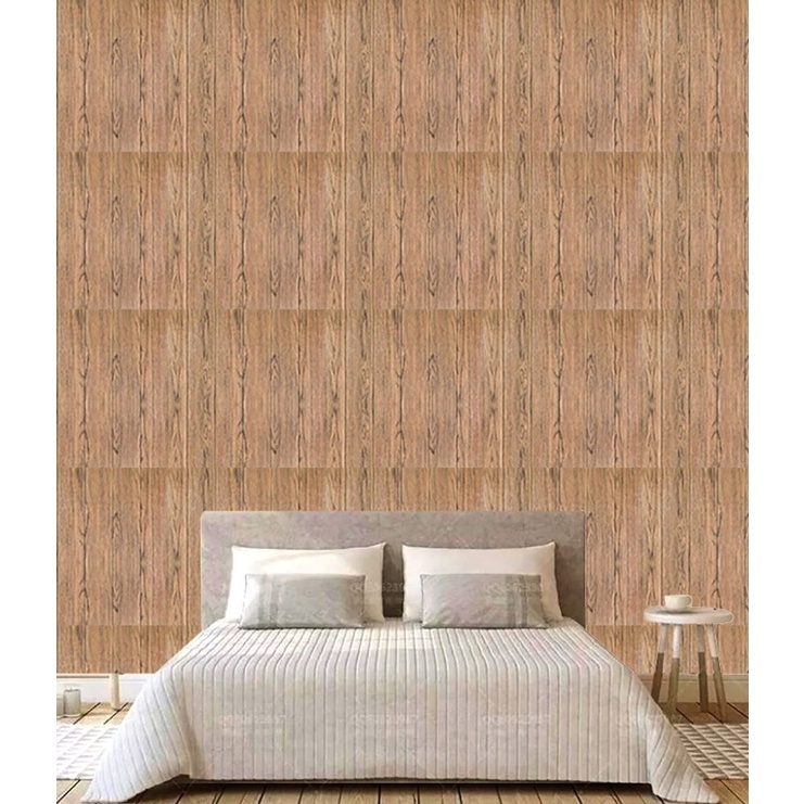 Wallpaper Dinding 3D / Wallfoam 3D Motif serat kayu coklat