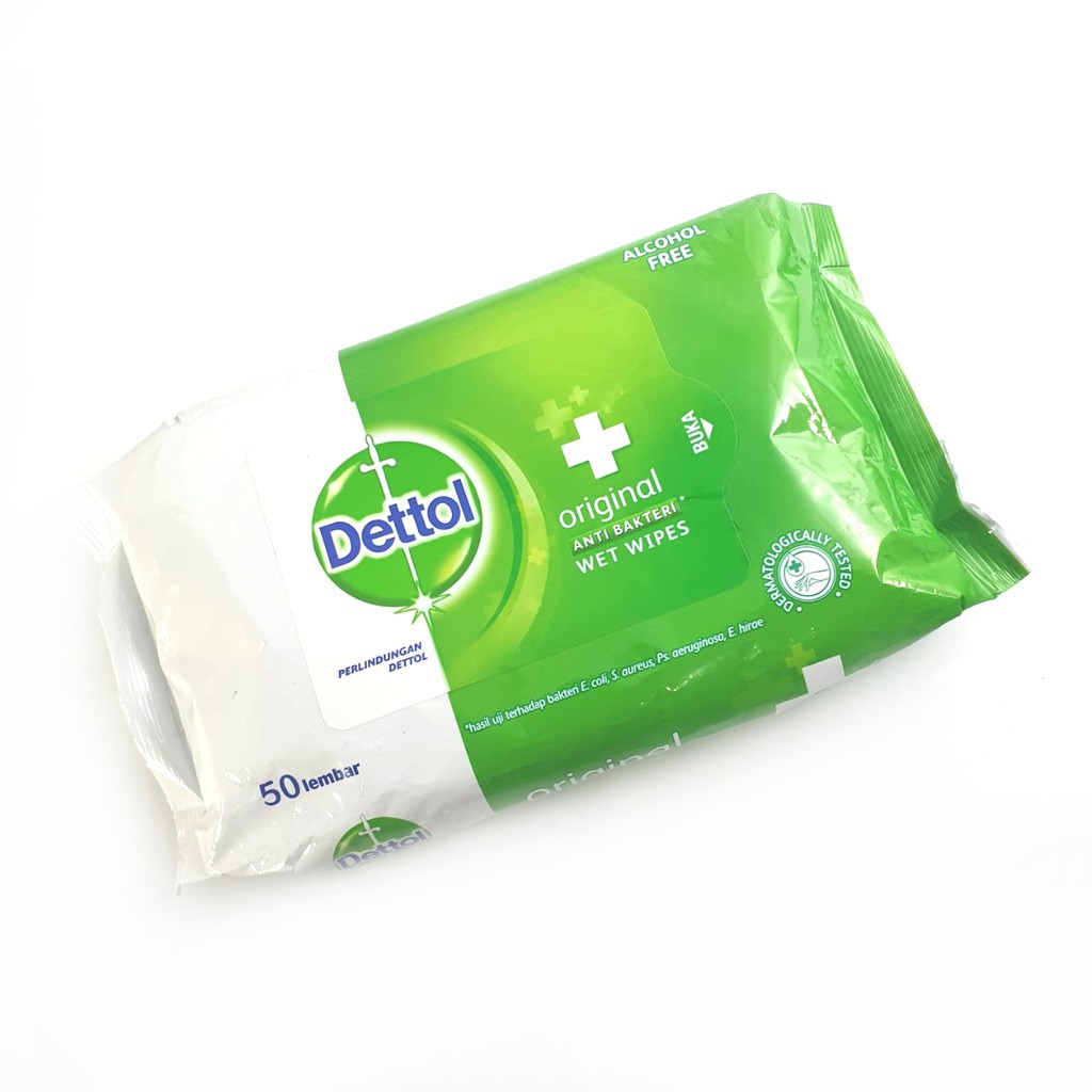 tisu basah Dettol wet wipes tisu basah original 50 lembar