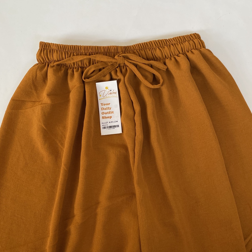 VIOLET HIGHWAIST LOOSE PANTS KULOT CRINCLE AIRFLOW-Brick
