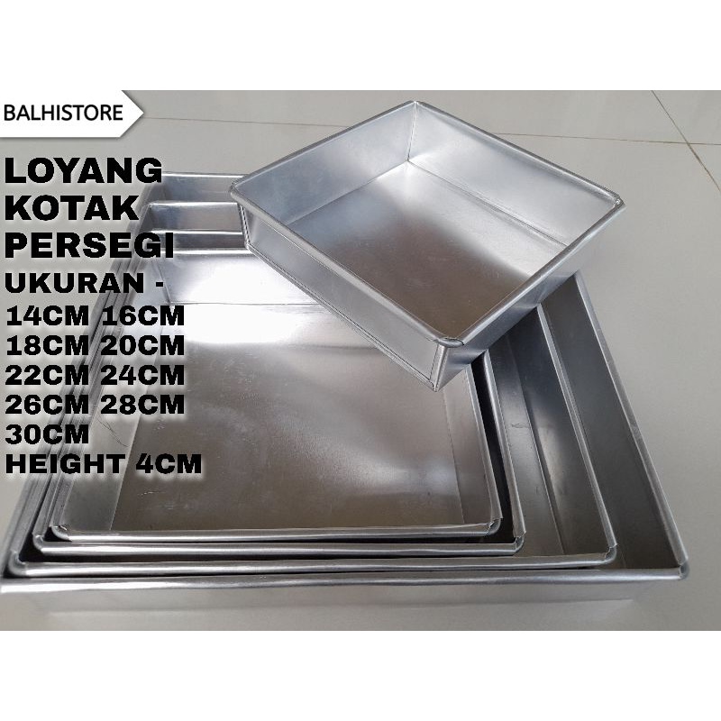 Loyang Kue Brownis Loyang Bolu Kotak Persegi / Cetakan Kue Spiku Aluminium