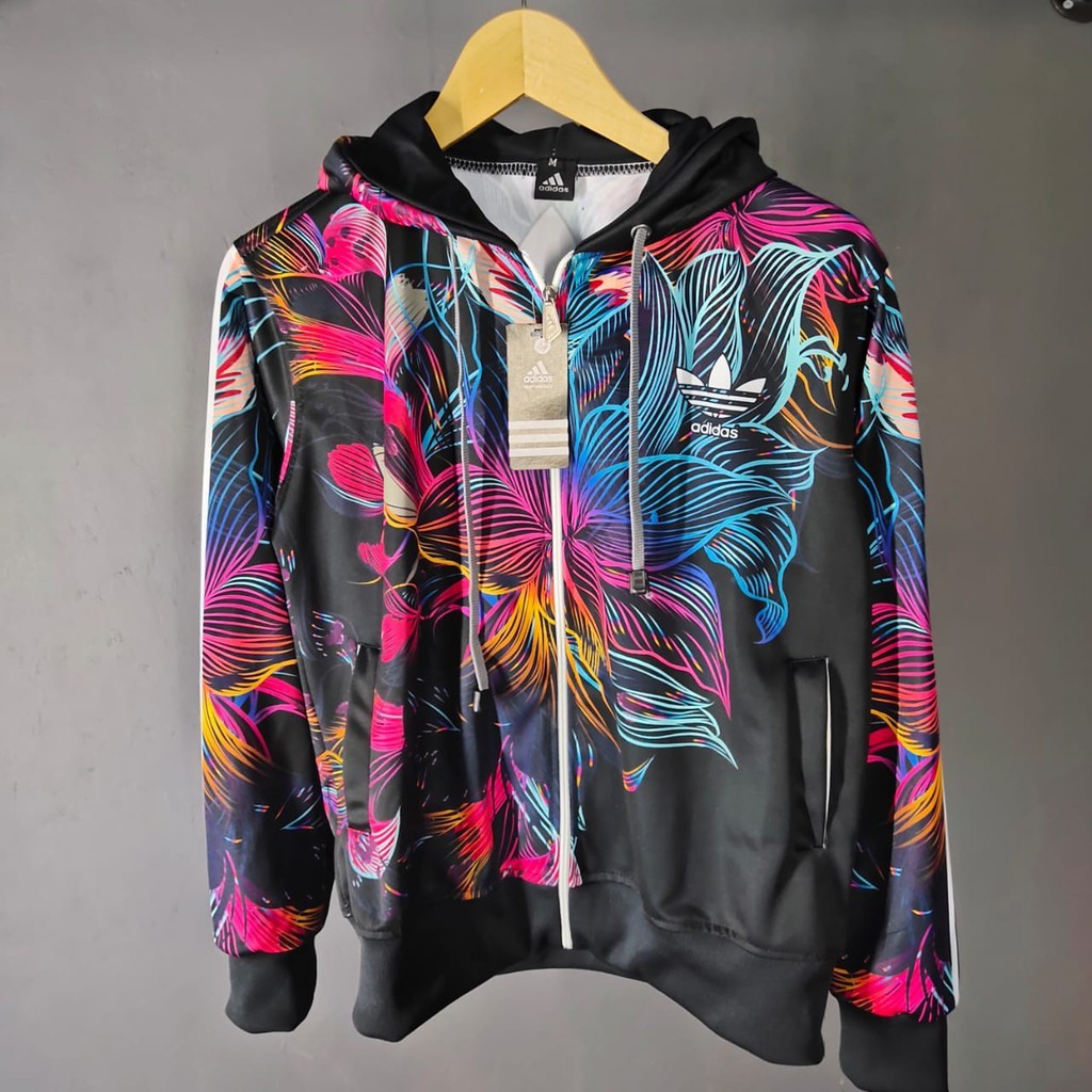 JAKET TRACKTOP ADIDAS MIRROR FULL PRINTING BUNGA/JAKET ADIDAS TRAKTOP/JAKET OLAH RAGA SEPEDA/COD