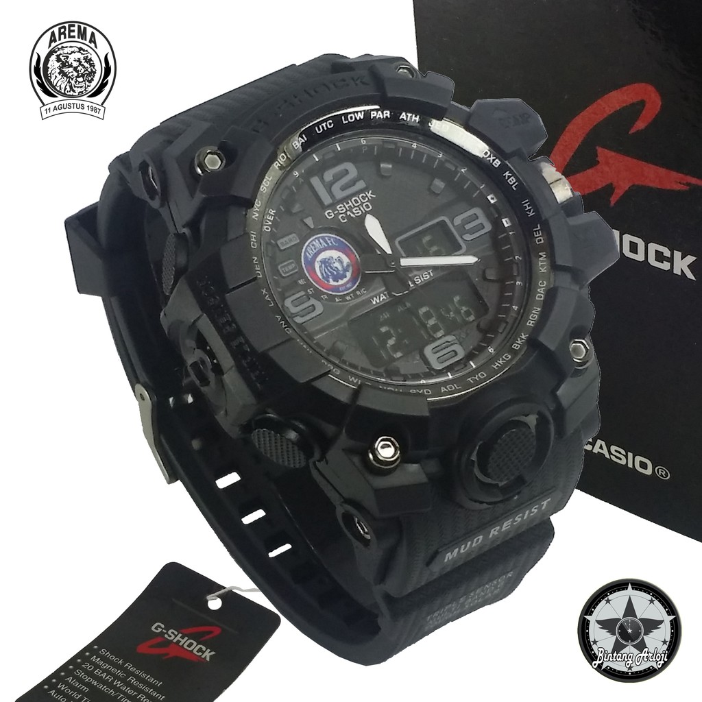 { EXCLUSIVE } JAM TANGAN AREMA DUAL TIME (FULLBLACK)