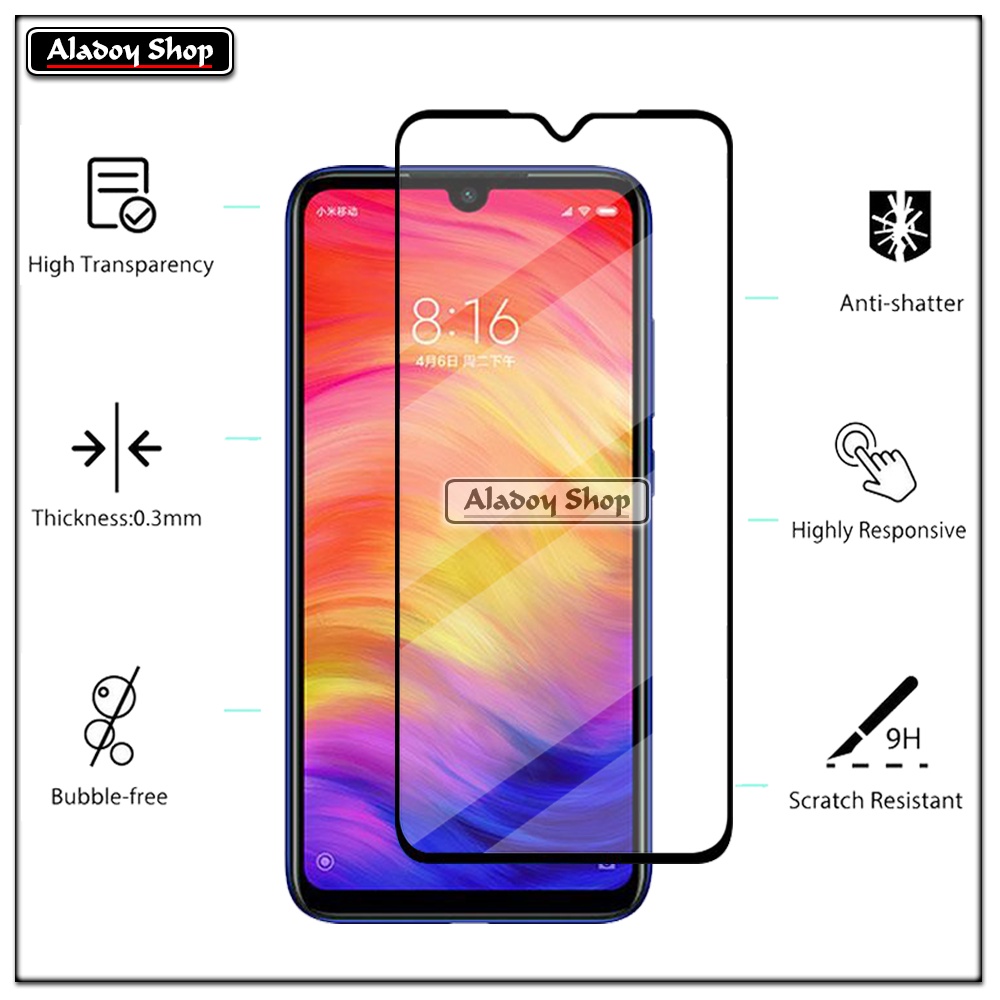 PAKET 3 IN 1 Tempered Glass Layar Xiaomi Redmi Note 7 Free Tempered Glass Camera dan Skin Carbon