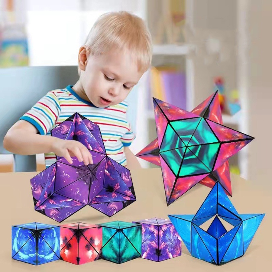 Mainan Kubus Puzzle 3D Magnetic Stereo Rubik's Cube Mainan Magnetic Magic Cube Mainan Dekompresi Menyenangkan Anak