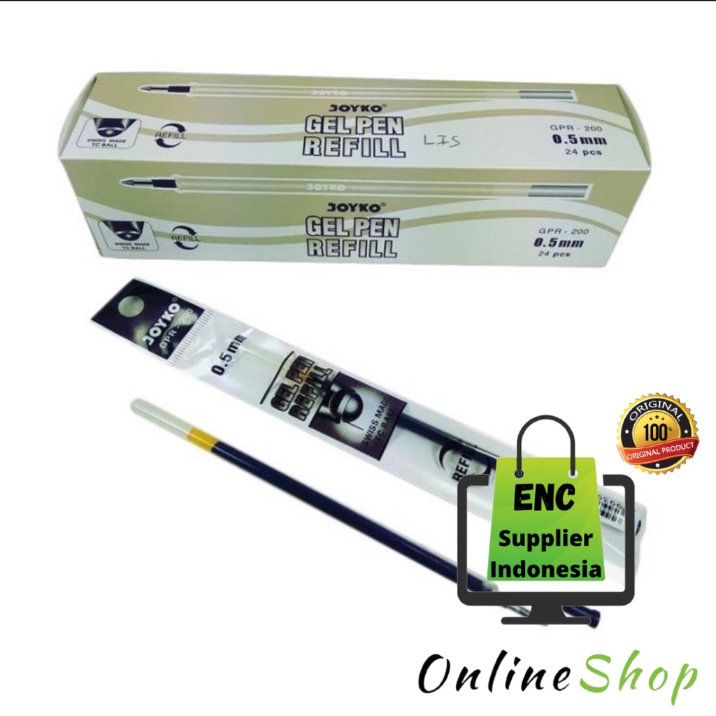 

joyko 6 buah Isi ulang bolpen gel gpr200 joyko refil pen 0.5 mm gpr 200 gpr-200 tinta 0.5mm per 6 pcs - enc.sup