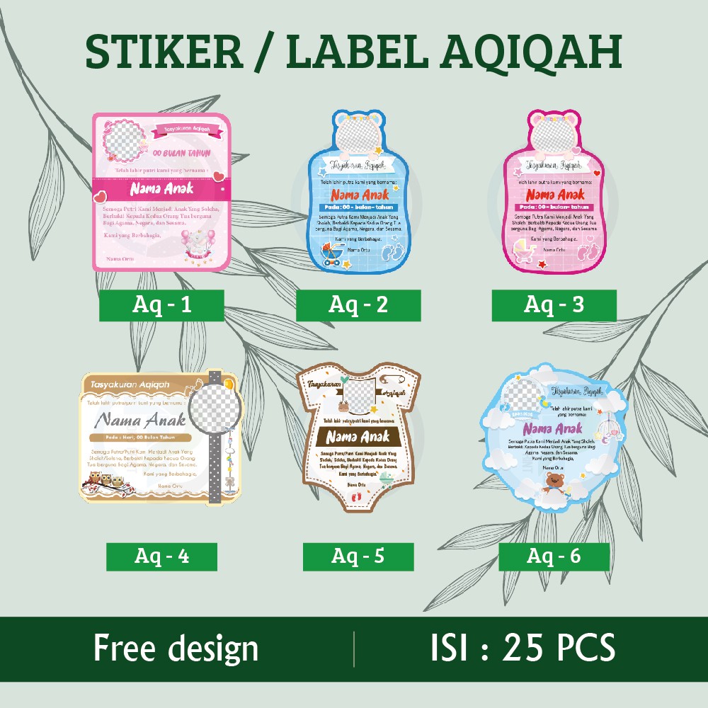 Jual Stiker Label Tasyakuran Aqiqah Anak Custom Foto (isi 25pcs ...