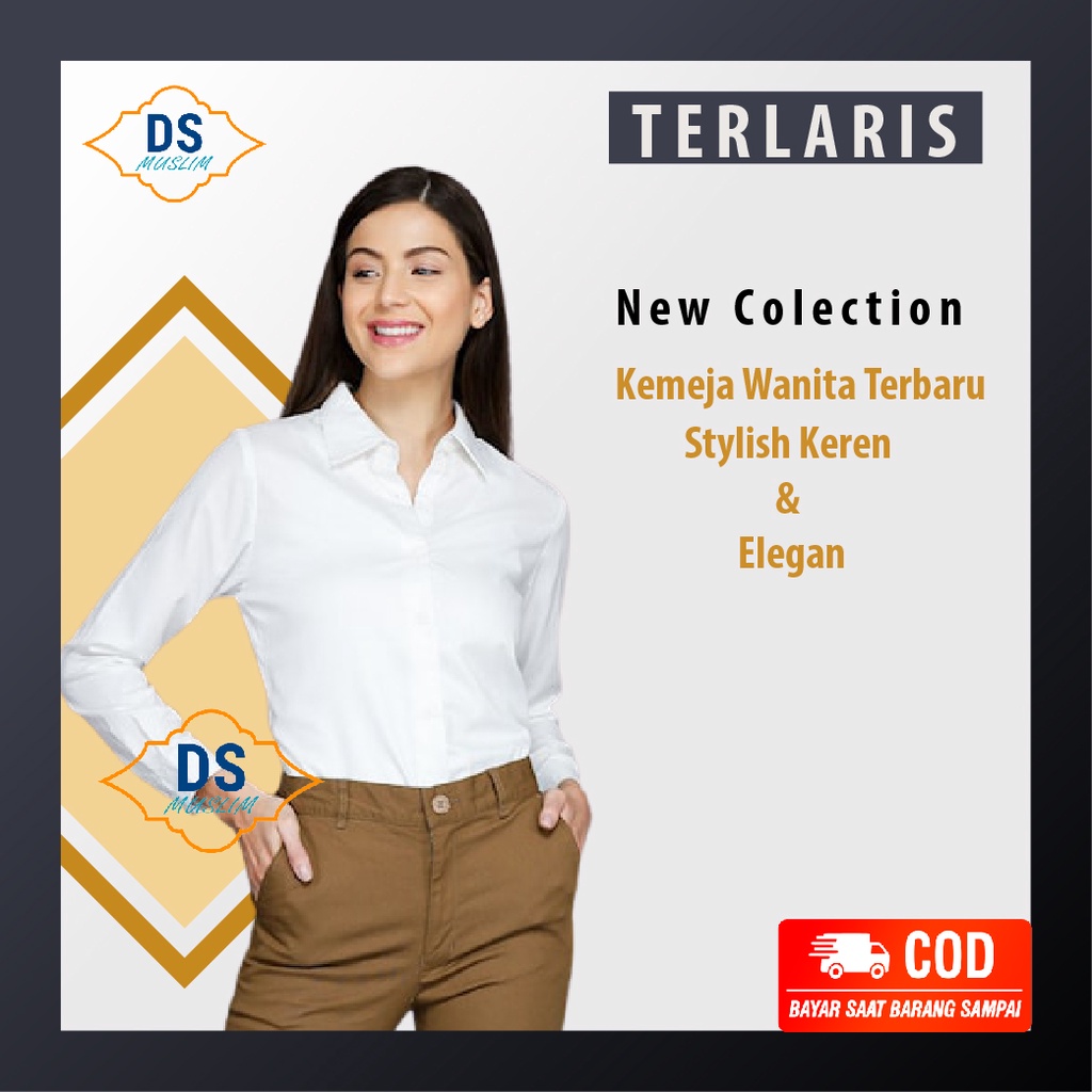 BAJU KEMEJA WANITA POLOS CASUAL PUTIH WANITA LENGAN PANJANG