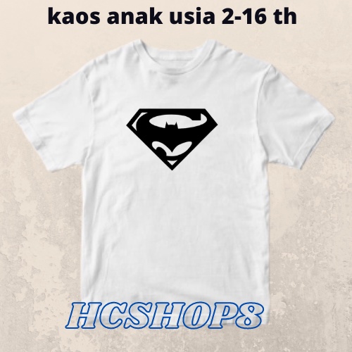 Kaos Anak Gambar Superman Vs Batman Usia 2-16th Laki Laki Perempuan