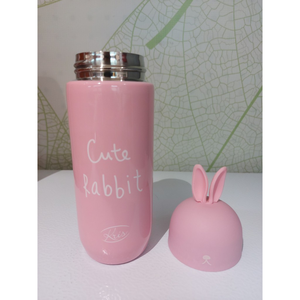 BOTTLE VACUUM RABBIT / BOTOL MINUM 280 ML / VACUM FLASK WHITE