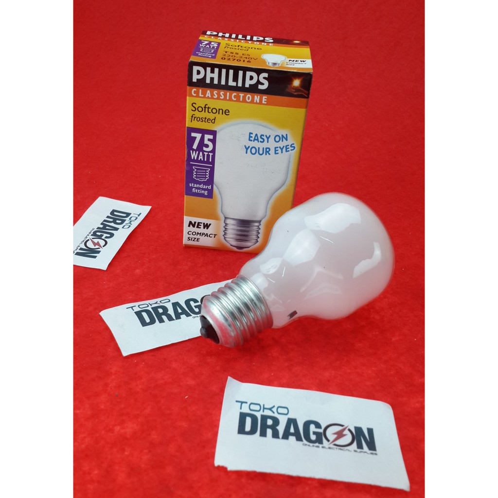 LAMPU PHILIPS SOFTONE 75 Watt 75Watt 75W 75 W E27