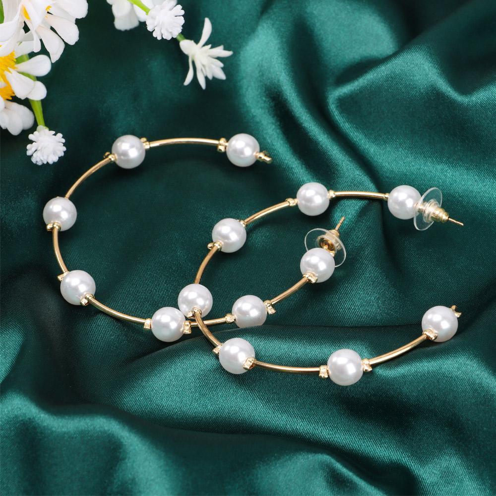 Lily Pearl Earrings Pesta Mewah Bulat Persegi Drop Juntai