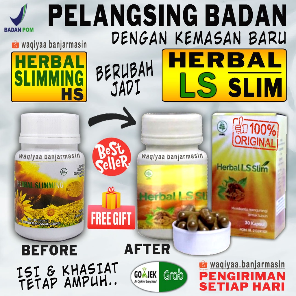 Herbal LS Slim Pelangsing Tubuh Penurun Berat Badan Herbal Slimming HS Diet Heballsslim Original 100