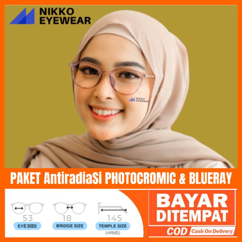 Paket Kacamata 8146 Lensa Photocromic Blueray