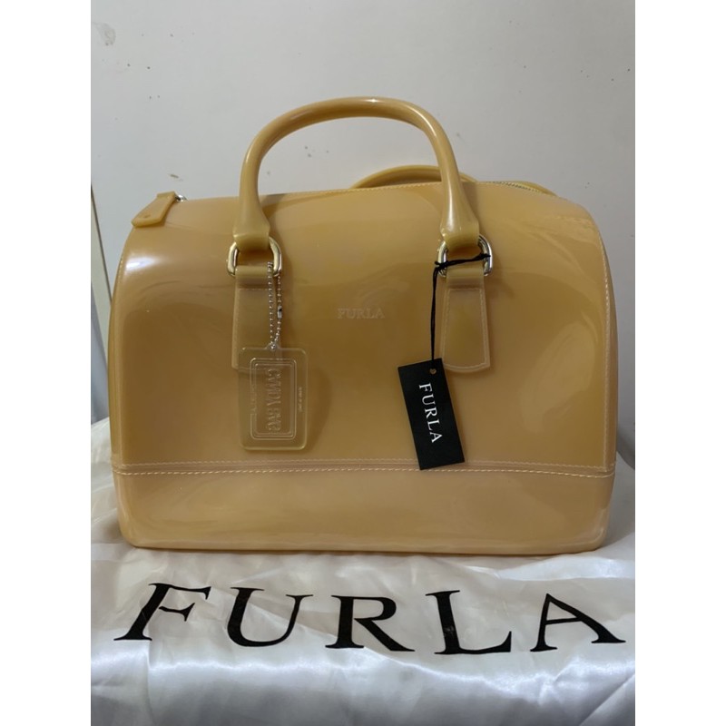 Furla Brand New Candy Bag Handbag Satchel Jelly Bag Senape Yellow