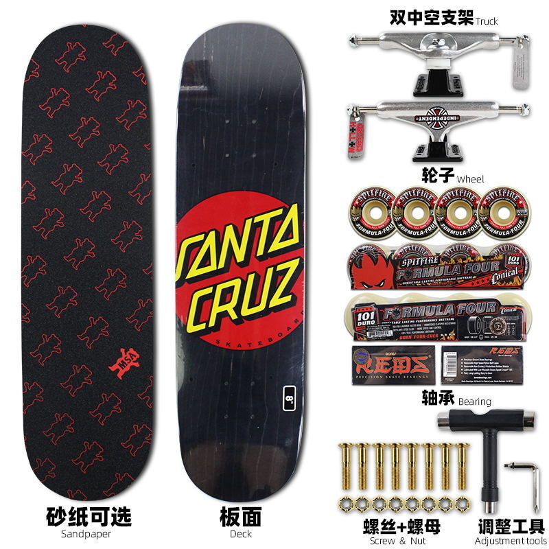 Santa CRUZ 31x8inch SKATEBOARD PRO DOUBLE KICK TAIL 4 Roda Bahan Maple CANANDIAN