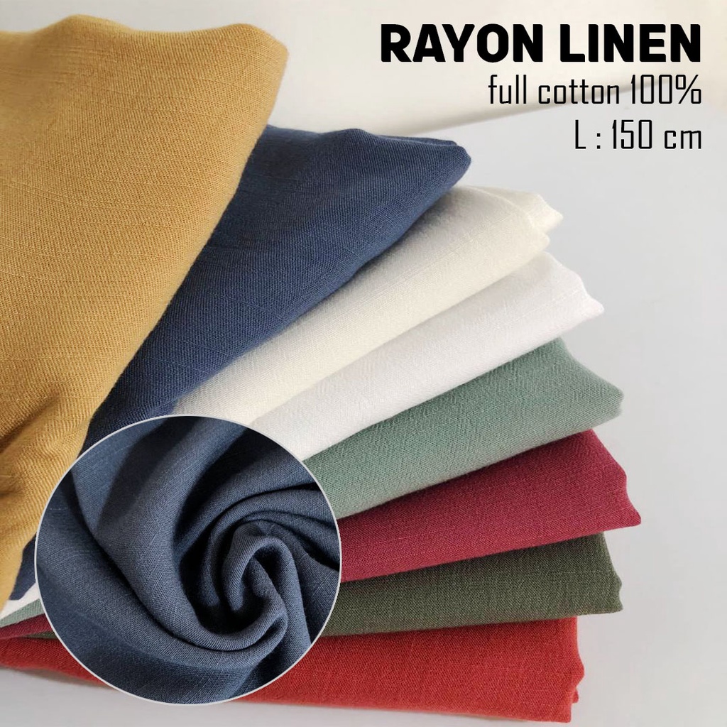 Kain katun rayon crinkle slub premium garmentd harga 0,5 meter